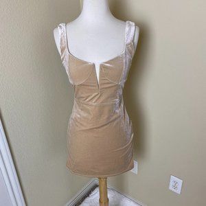 NWT SUPERDOWN Nude Velvet Mini Dress